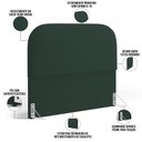Ver imagem 4 de Cabeceira Cama Box Casal 140cm Lanna com Puff Recamier Doha W01 Suede Verde Musgo - Lyam Decor