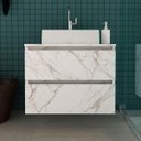 Ver imagem 7 de Gabinete de Banheiro 60 Cm 2 Gavetas com Cuba Joana Mármore Branco