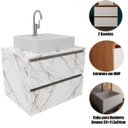 Ver imagem 2 de Gabinete de Banheiro 60 Cm 2 Gavetas com Cuba Joana Mármore Branco