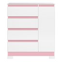 Ver imagem 3 de Cômoda Sapateira Olímpia 1 Portas e 4 Gavetas Quadriflex Branco/rosa - Móveis Albatroz