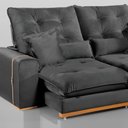 Ver imagem 3 de Sofa Retratil e Reclinavel Milano 250cm Kc Rei de Casa Veludo Cinza