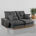 Ver imagem 2 de Sofa Retratil e Reclinavel Milano 250cm Kc Rei de Casa Veludo Cinza