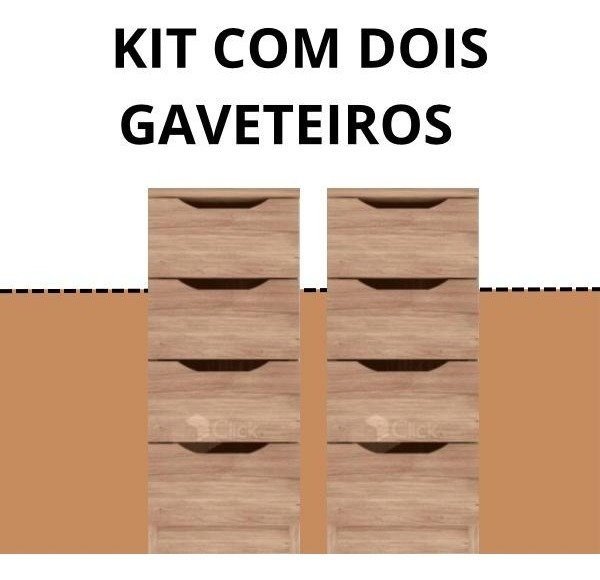 Conjunto Mel Gaveteiro Para Quarto Roupa Redecore Gaveteiro para diversos ambientes - 2