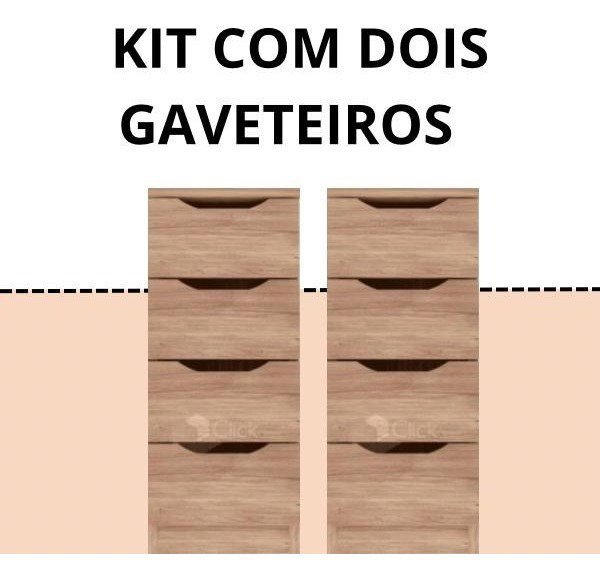 Conjunto Mel Gaveteiro Para Quarto Roupa Redecore Gaveteiro para diversos ambientes - 1