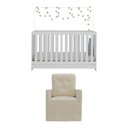 Ver imagem 2 de Berço 3X1 Com Colchão Incluso E Poltrona De Amamentação Elza Mp4088 Branco/Bege Branco/Bege