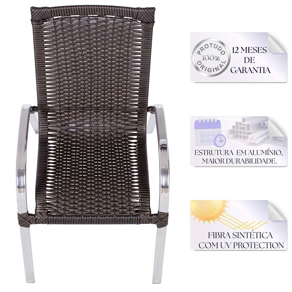 3 Cadeiras Colombia Para Área Externa, Edícula Em Aluminio E Fibra Sintetica - 3