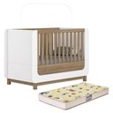 Ver imagem 1 de Berço Americano Mini Cama Aconchego com Colchão Supreme - Móveis Henn Branco/jequitibá
