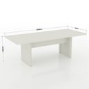 Ver imagem 3 de Mesa de Reunião 8 Lugares 220cm Tampo Engrossurado Maine Espresso Móveis Marrom/Carvalho