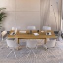 Ver imagem 1 de Mesa de Reunião 8 Lugares 220cm Tampo Engrossurado Maine Espresso Móveis Marrom/Carvalho