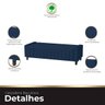 Calçadeira Baú Casal King Size Estofada Alicia Veludo Azul Marinho - 6