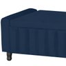 Calçadeira Baú Casal King Size Estofada Alicia Veludo Azul Marinho - 4