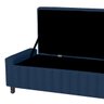 Calçadeira Baú Casal King Size Estofada Alicia Veludo Azul Marinho - 3