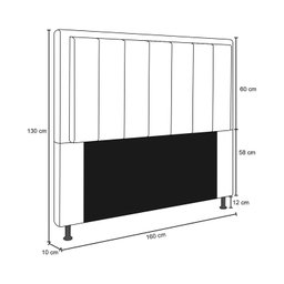 Cabeceira Opala Cama Box Queen 160cm Linho Cinza Claro - SSX Multicoisas - 4