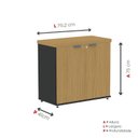 Ver imagem 4 de Armário Baixo para Escritório com 2 Portas Pivotantes PE40 Cinza/Preto/Samba