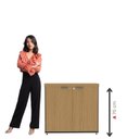 Ver imagem 6 de Armário Baixo para Escritório com 2 Portas Pivotantes PE40 Cinza/Preto/Samba