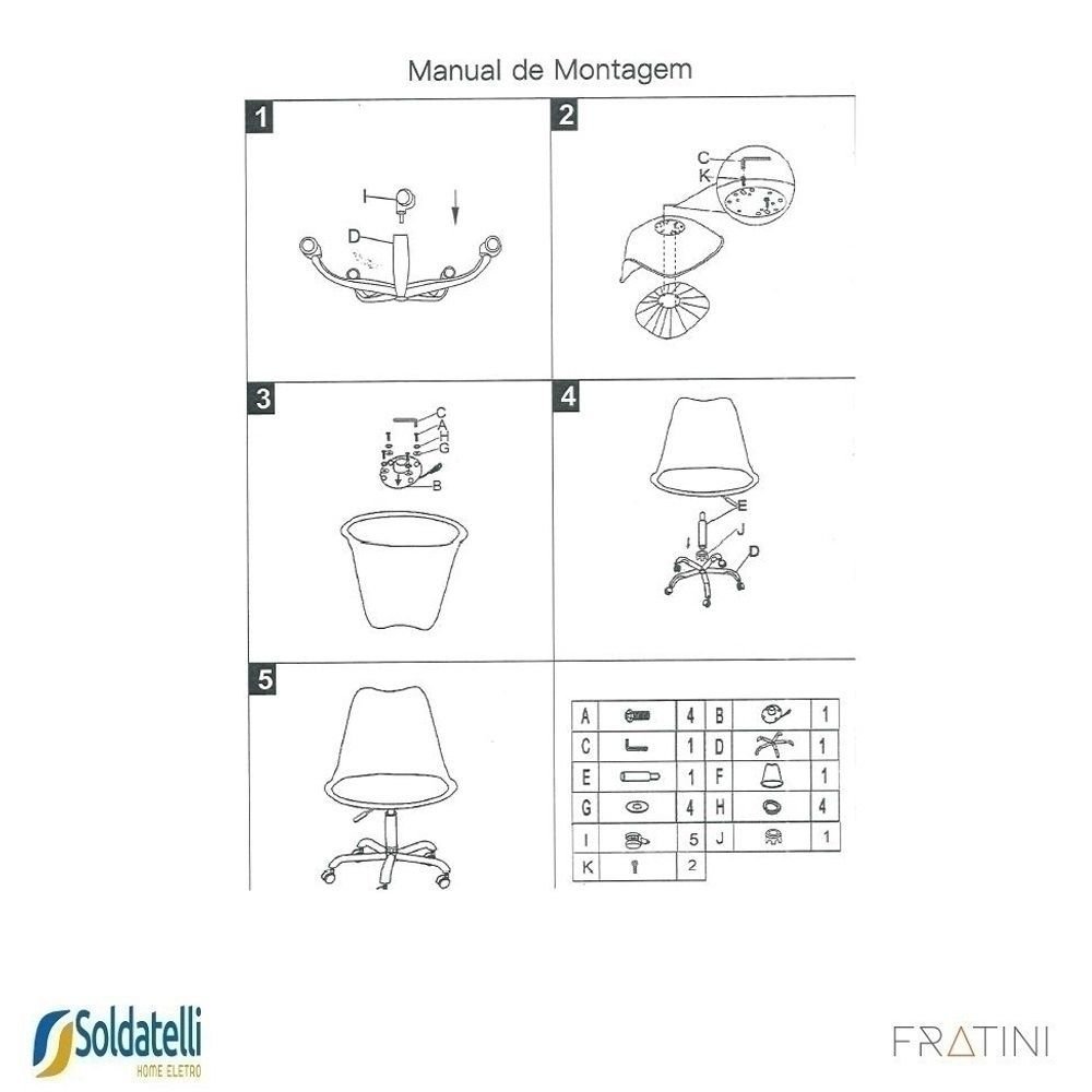 Kit 2 Cadeiras Office Giratória Chicago Pu Várias Cores - Fratini - 7
