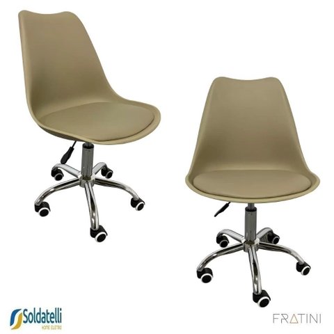 Kit 2 Cadeiras Office Giratória Chicago Pu Várias Cores - Fratini