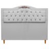 Cabeceira Estofada Provençal Luxo Casal 140cm com Aplique Mdf Linho Cinza Sofa Store - 3