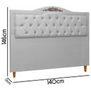 Ver imagem 5 de Cabeceira Estofada Provençal Luxo Casal 140cm com Aplique Mdf Linho Cinza Sofa Store