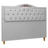 Cabeceira Estofada Provençal Luxo Casal 140cm com Aplique Mdf Linho Cinza Sofa Store - 1
