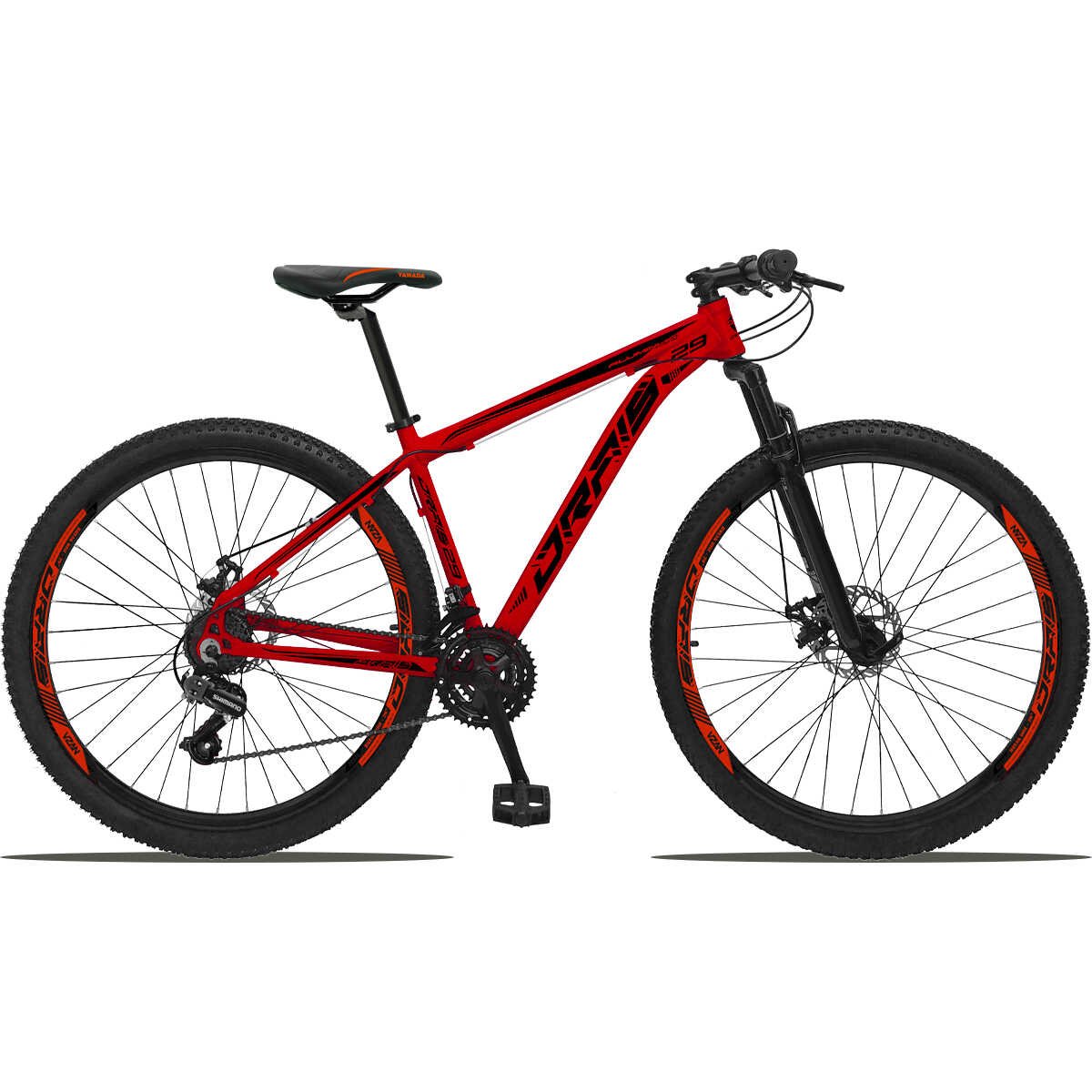 Bicicleta 29 Drais Color 21v Câmbio Shimano Freio a disco MTB Aluminun - Vermelho+Preto - 19 - 1