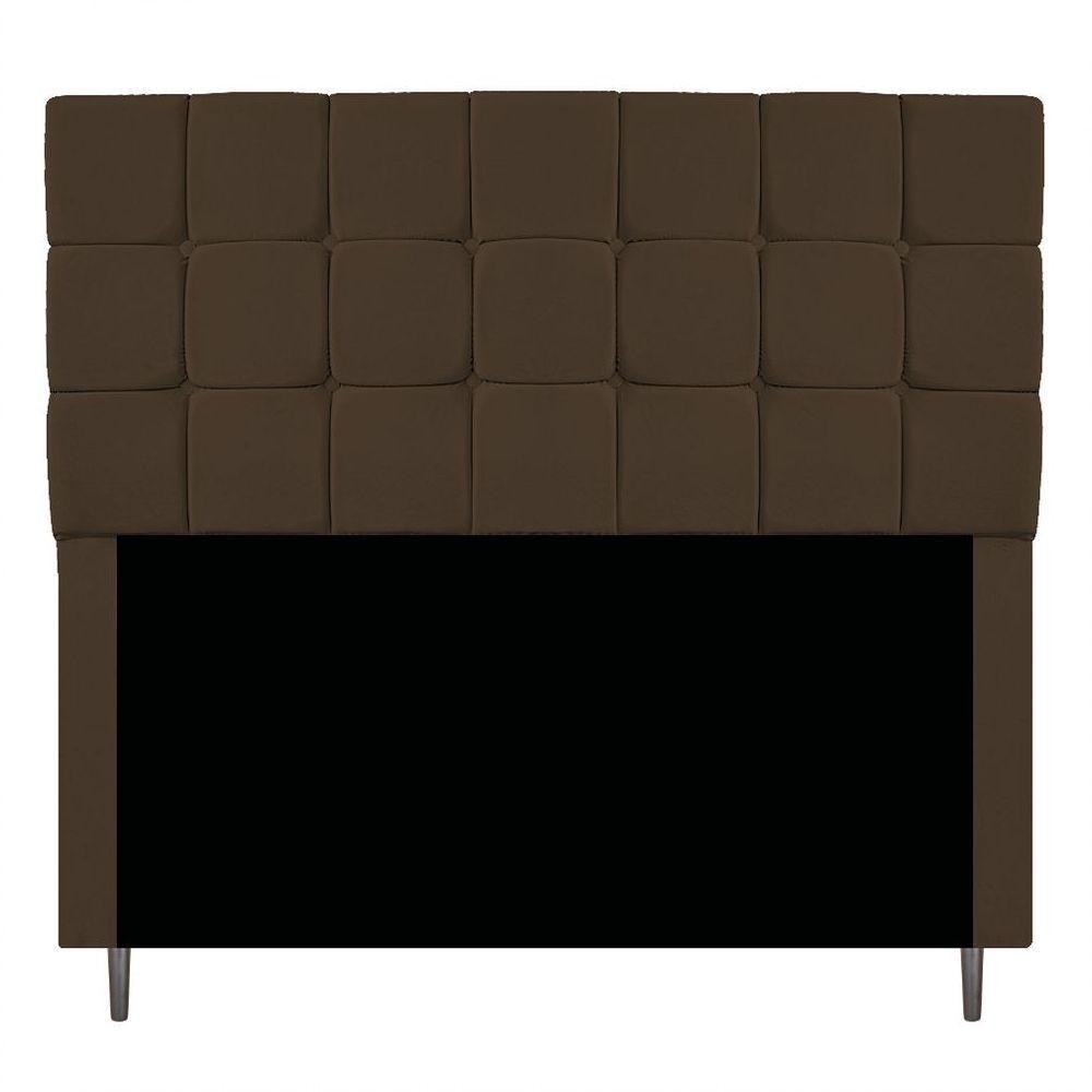 Cabeceira Estofada Manchester 195cm King Size Suede Marrom - 1