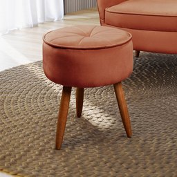 Puff para Sala Pé Palito Ariel Veludo Speciale Home - 2