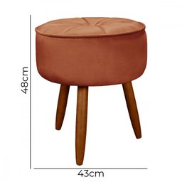 Puff para Sala Pé Palito Ariel Veludo Speciale Home - 3