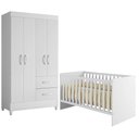 Ver imagem 1 de Berço com Guarda Roupa Convencional Nacional Life 2186 com Mobi Branco Flex MDF 12mm Albatroz Mó