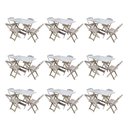 Ver imagem 1 de Kit 9 Conjuntos De Mesa Dobravel Com 4 Cadeiras De Madeira 120X70 Para Restaurante E Bar - Sem Pintu