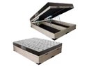Ver imagem 1 de Cama Box Baú Queen Colchão Mola Ensacada Belos Sonhos + Box Suede 69x158x198 Bege
