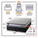 Ver imagem 3 de Conjunto Box Baú Alpine Preto 158x198x72 c/ Molas Ensacadas