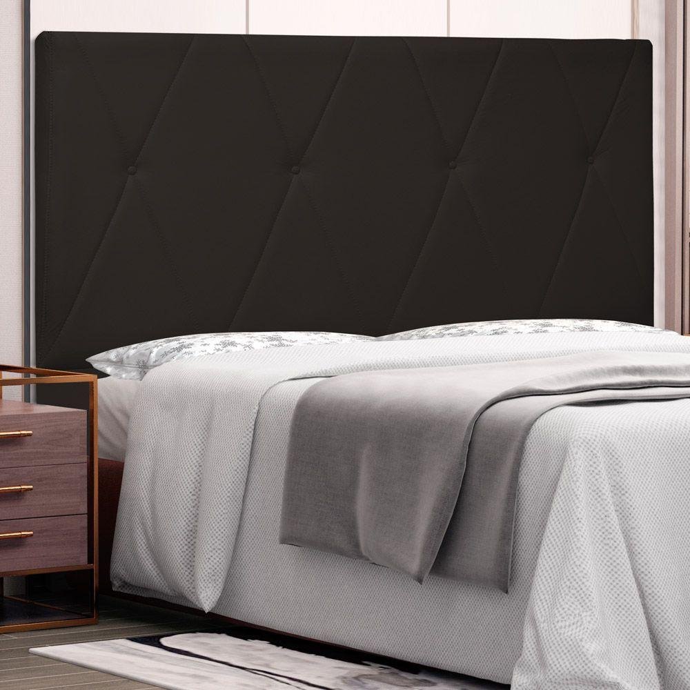 Cabeceira Estofada Cama Box Casal 140cm Corano Marrom - 4