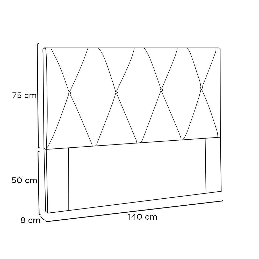 Cabeceira Estofada Cama Box Casal 140cm Corano Marrom - 2