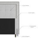 Ver imagem 5 de Cabeceira Cama Box Casal Queen Size Luxor 160cm com Tachas e Frame Corano Branco - Abmaza