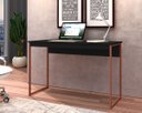 Ver imagem 2 de Mesa de Estudo Compacta 1,20 Preto com Cobre - MoveisAqui