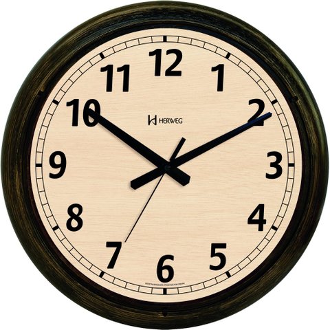 Relógio de Parede 40cm Ouro Velho Retrô Herweg 6654-245