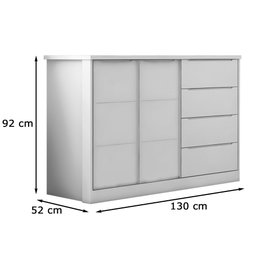 Quarto Infantil Completo Perola com Guarda Roupa 3 Portas e Cômoda 2 Portas branca - Phoenix Baby - 4