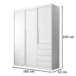 Quarto Infantil Completo Perola com Guarda Roupa 3 Portas e Cômoda 2 Portas branca - Phoenix Baby - 2