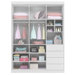 Quarto Infantil Completo Perola com Guarda Roupa 3 Portas e Cômoda 2 Portas branca - Phoenix Baby - 3