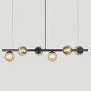 Ver imagem 4 de Lustre Pendente Figo Preto - 6 Globos Esfera de Vidro Âmbar