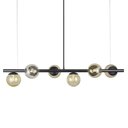 Ver imagem 1 de Lustre Pendente Figo Preto - 6 Globos Esfera de Vidro Âmbar