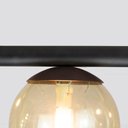 Ver imagem 2 de Lustre Pendente Figo Preto - 6 Globos Esfera de Vidro Âmbar
