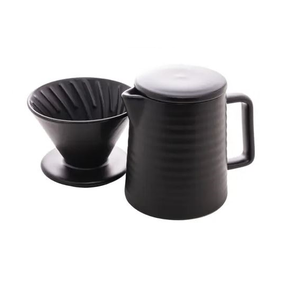 Bule 600ml com Suporte Filtro Tampa Cerâmica Preto - Wolff