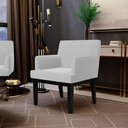 Ver mais imagens de Kit 02 Poltronas Decorativas Sala de Estar Base Preto Beatriz W01 Bouclê Cinza - Lyam Decor