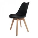 Ver imagem 2 de Kit 2 Cadeiras Saarinen Wood Polipropileno Branco com Base de Madeira para Sala de Jantar e Cozinha
