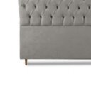 Ver imagem 6 de Cabeceira para Cama Casal Estofada Capitonê Luna Vilajo em Suede Cinza – 1,38 m