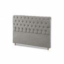 Ver imagem 4 de Cabeceira para Cama Casal Estofada Capitonê Luna Vilajo em Suede Cinza – 1,38 m