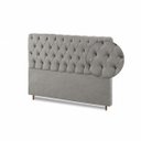 Ver imagem 5 de Cabeceira para Cama Casal Estofada Capitonê Luna Vilajo em Suede Cinza – 1,38 m
