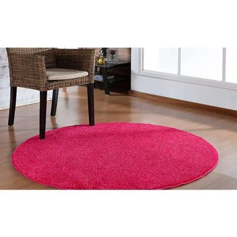 Tapete Sala Redondo 200M Classic Rosa Pink